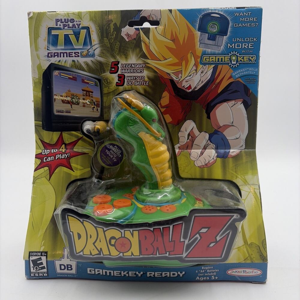 SEALED Dragon Ball Z Plug Play TV Game System 2005 JAKKS Pacific Vintage Key